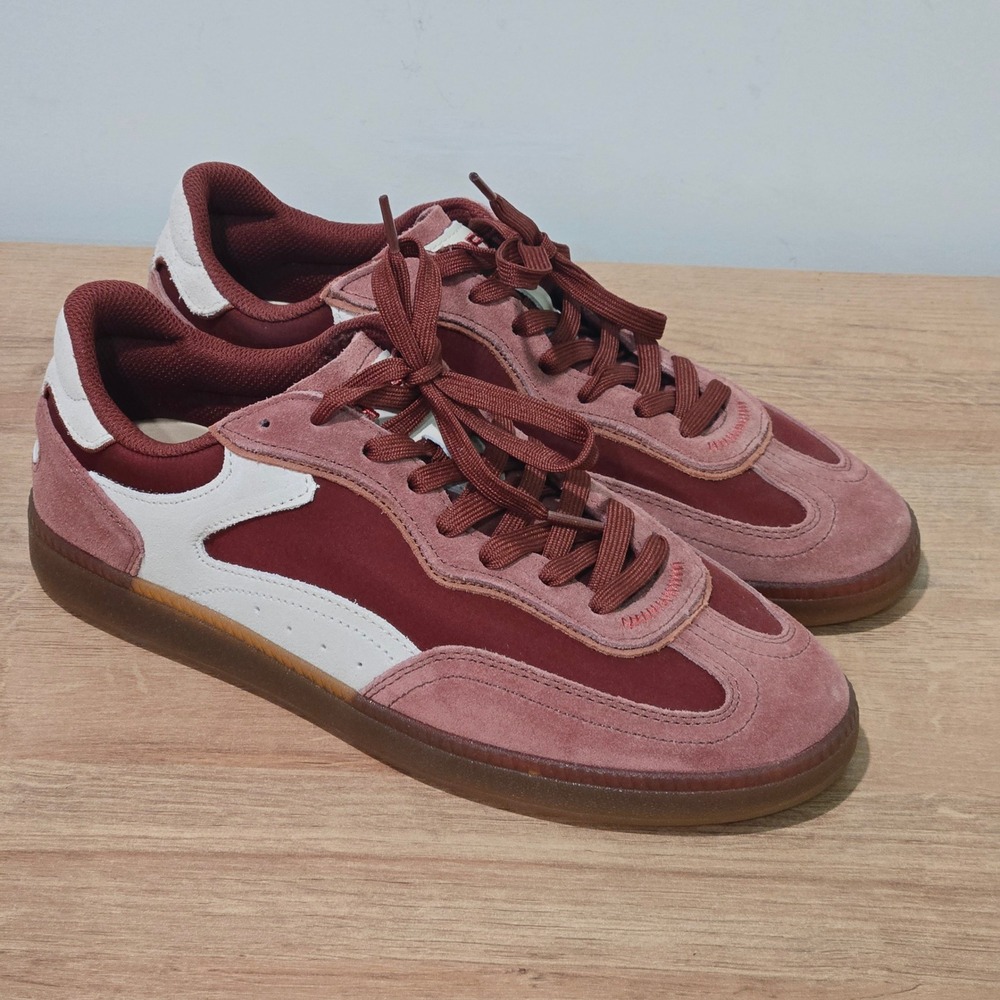 HOFF Mens Size 9.5 43 Suede Leather Low Top Sneakers Red Park / Alley Unworn New